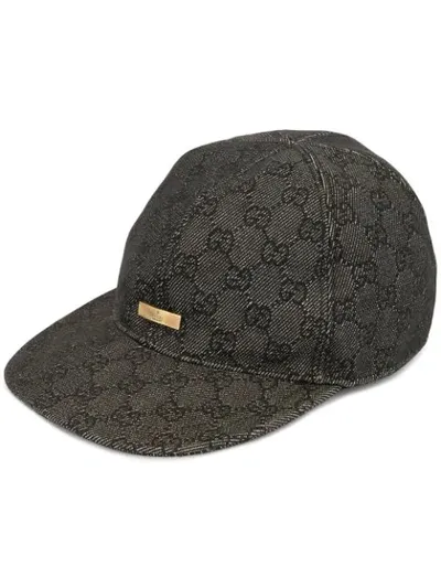 Pre-owned Gucci Gg Pattern Cap In Grey