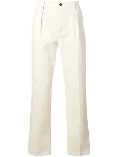 Fortela Corduroy Straight Leg Trousers In Neutrals