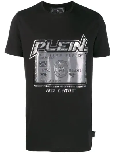 Philipp Plein Metallic Logo T-shirt In Black