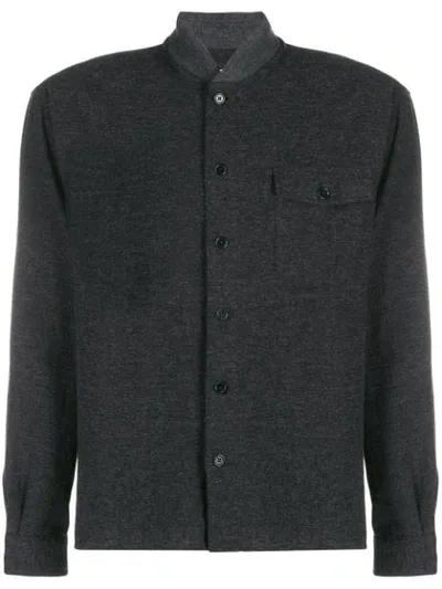 Ymc You Must Create Round Neck Front Pocket Shirt In Grey