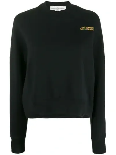 Golden Goose Chest Logo Boxy Sweatshirt In Black