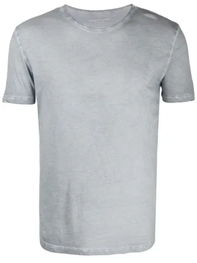 Majestic Dyed Effect Cotton T-shirt In Grey