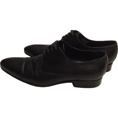 Pre-owned Dior Leather Lace Ups In Black