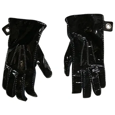 Pre-owned Loewe Leather Gloves In Black