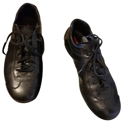 Pre-owned Prada Leather Lace Ups In Black