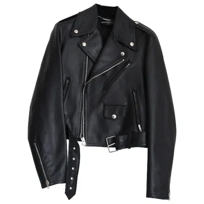 Pre-owned Balenciaga Leather Jacket In Black