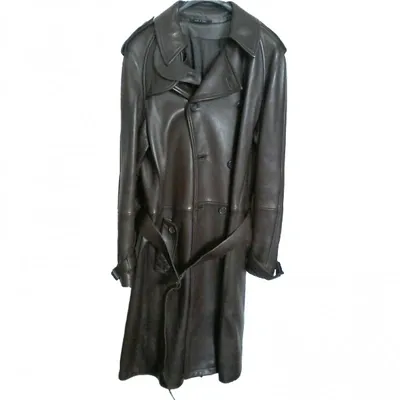 Pre-owned Gucci Leather Coat In Brown