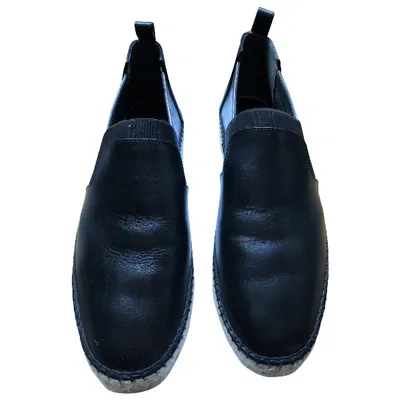 Pre-owned Balenciaga Leather Espadrilles In Black