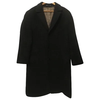 Pre-owned Kenzo Wool Peacoat In Black