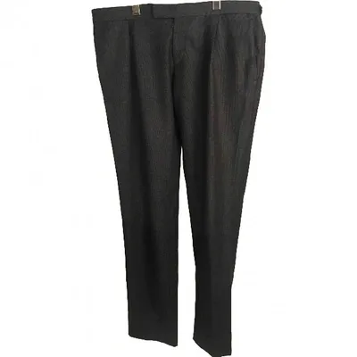 Pre-owned Dolce & Gabbana Wool Trousers In Grey