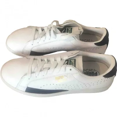 Pre-owned Puma Leather Low Trainers In White