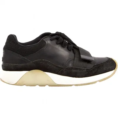 Pre-owned Dior Leather Low Trainers In Black