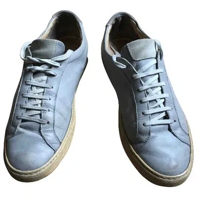 Pre-owned Common Projects Leather Low Trainers In Grey