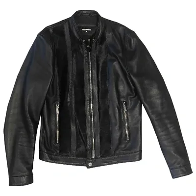 Pre-owned Dsquared2 Leather Jacket In Black