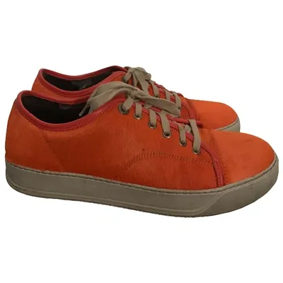 Pre-owned Lanvin Low Trainers In Orange