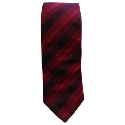 Pre-owned Dolce & Gabbana Silk Tie In Burgundy