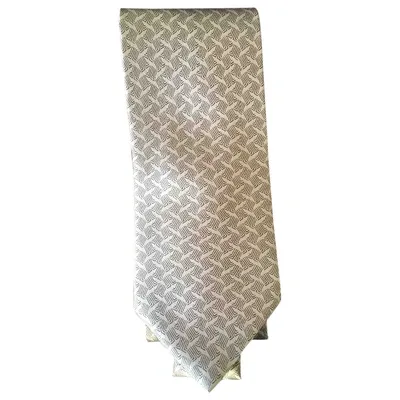 Pre-owned Lanvin Silk Tie In Beige