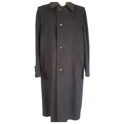 Pre-owned Burberry Wool Coat In Navy