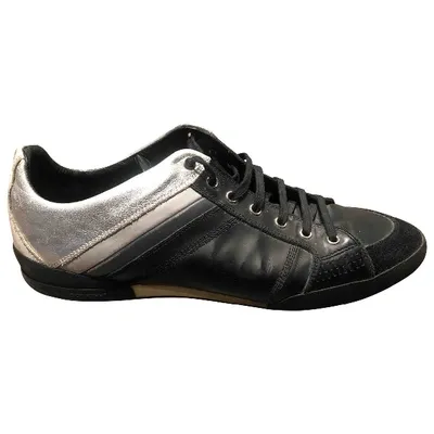 Pre-owned Dior B18 Leather Low Trainers In Black