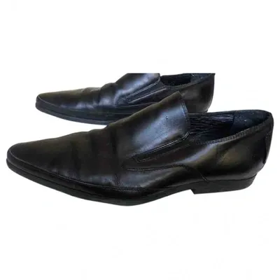 Pre-owned Dior Leather Flats In Black