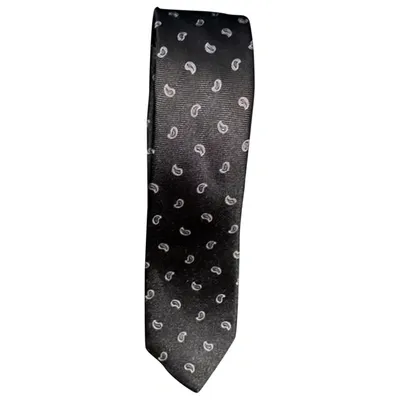 Pre-owned The Kooples Silk Tie In Black