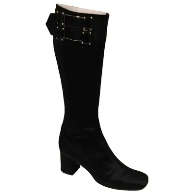 Pre-owned Valentino Garavani Cloth Boots In Black