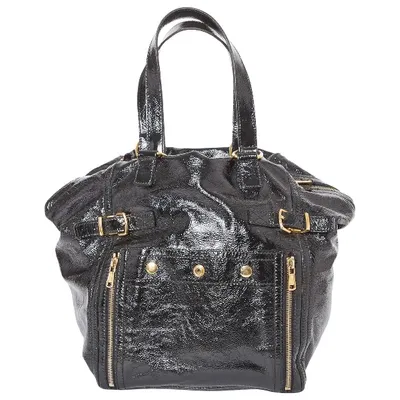 Pre-owned Saint Laurent Patent Leather Handbag In Black