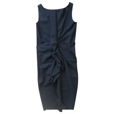 Pre-owned Lanvin Wool Mid-length Dress In Black