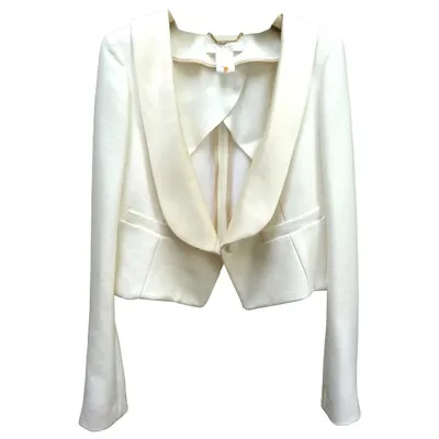 Pre-owned Chloé Wool Jacket In Ecru