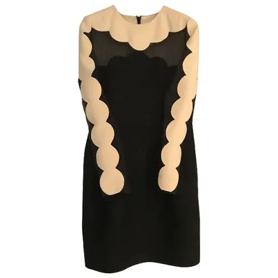 Pre-owned Valentino Silk Dress In Black