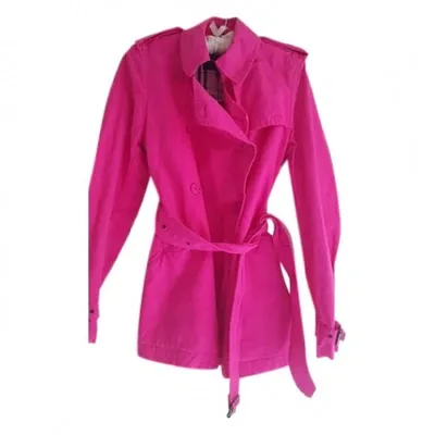 Pre-owned Burberry Trench Coat In Pink