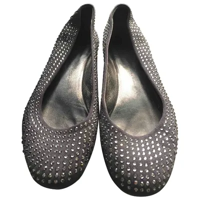 Pre-owned Giuseppe Zanotti Ballet Flats In Grey