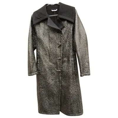 Pre-owned Max Mara Wool Trench Coat In Black