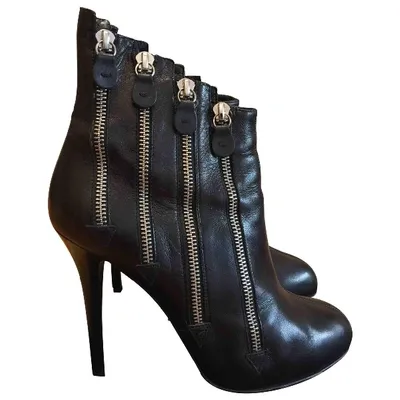 Pre-owned Giuseppe Zanotti Leather Ankle Boots In Black