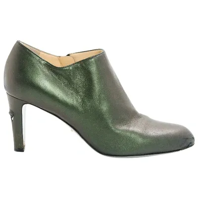 Pre-owned Sergio Rossi Leather Ankle Boots In Green