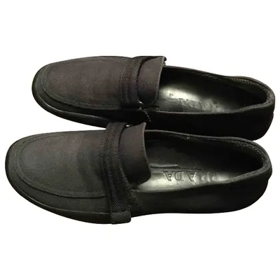 Pre-owned Prada Cloth Flats In Black