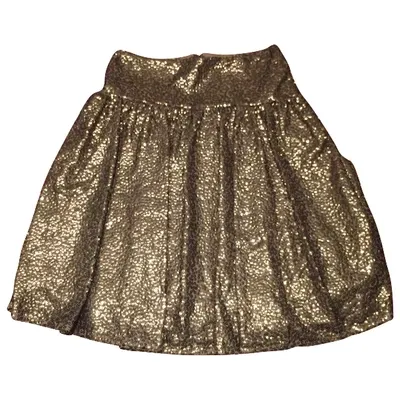 Pre-owned Michael Kors Mini Skirt In Gold