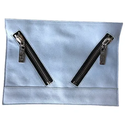 Pre-owned Kenzo Kalifornia Leather Clutch Bag In Blue