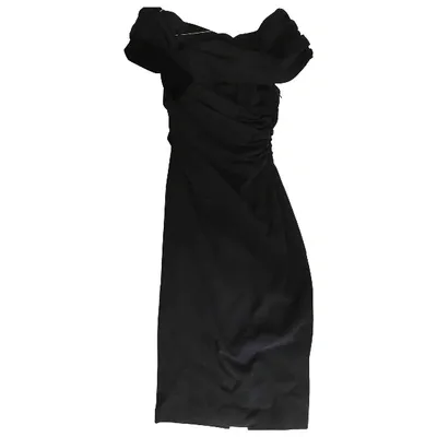 Pre-owned Giambattista Valli Silk Mid-length Dress In Black