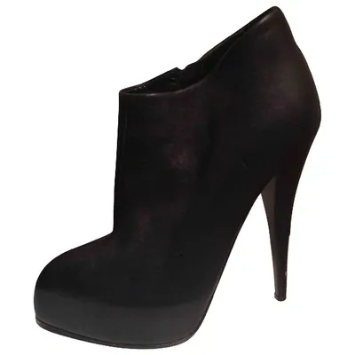 Pre-owned Giuseppe Zanotti Leather Ankle Boots In Black