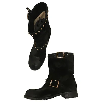 Pre-owned Jimmy Choo Biker Boots In Black