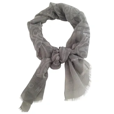 Pre-owned John Richmond Silk Scarf In Khaki