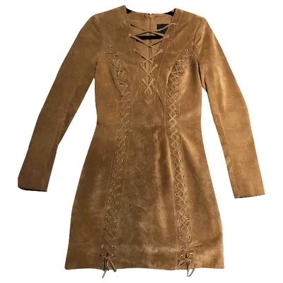 Pre-owned Intermix Mini Dress In Camel