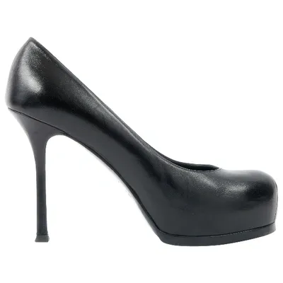 Pre-owned Saint Laurent Leather Heels In Black