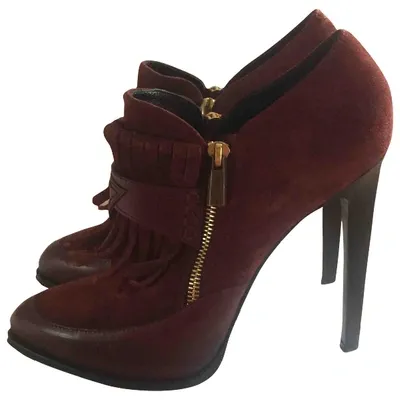 Pre-owned Emilio Pucci Ankle Boots In Burgundy