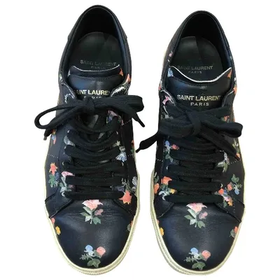 Pre-owned Saint Laurent Leather Trainers In Black