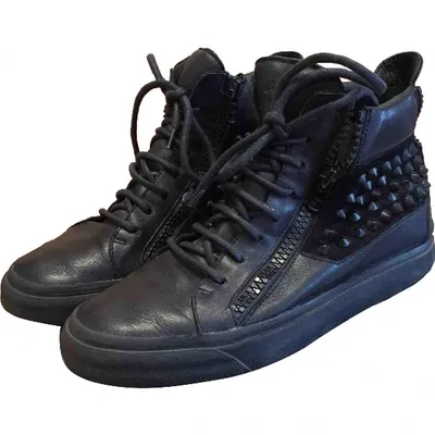 Pre-owned Giuseppe Zanotti Leather Trainers In Black