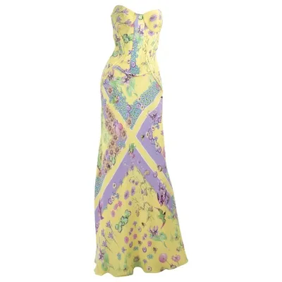 Pre-owned Versace Silk Maxi Dress In Multicolour