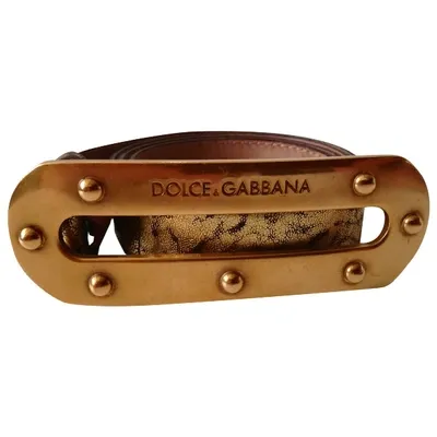 Pre-owned Dolce & Gabbana Leather Belt In Gold