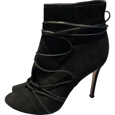 Pre-owned Gianvito Rossi Lace Up Boots In Black